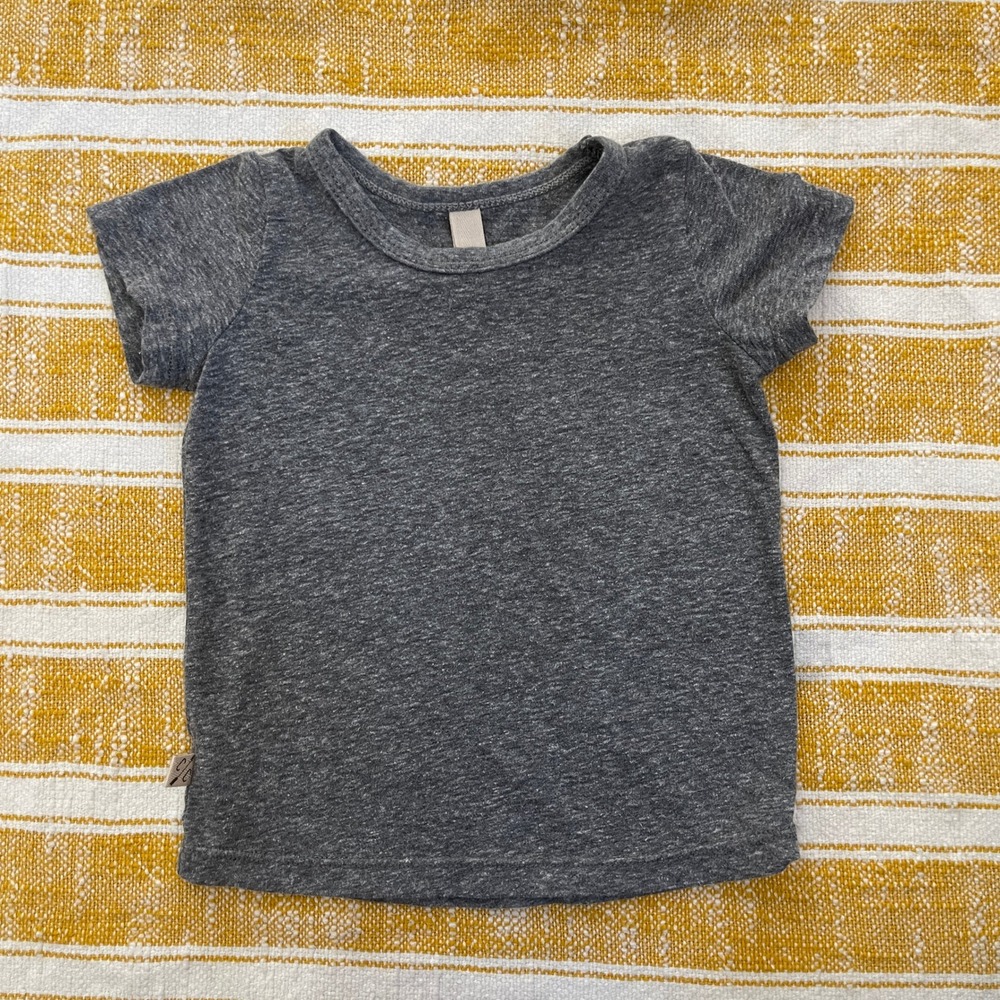 Childhoods Clothing Toddler Gray Heather Short Sleeve Basic Tee Shirt 12-18M USA